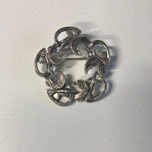 Intricate Silver Tone Brooch
